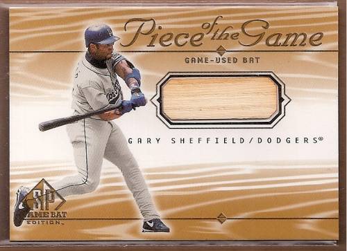 2001 SP Game Bat Edition Piece of the Game #GS Gary Sheffield