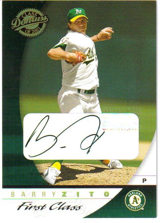 2001 Donruss Class of 2001 First Class Autographs #41 Barry Zito/100