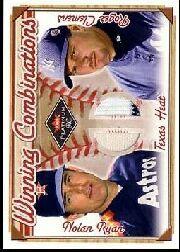 2001 Fleer Platinum Winning Combinations Memorabilia #16 Nolan Ryan/Roger Clemens