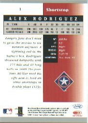 2001 Leaf Certified Materials #1 Alex Rodriguez back image