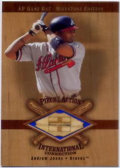 2001 SP Game Bat Milestone Piece of Action International #IAJ Andruw Jones