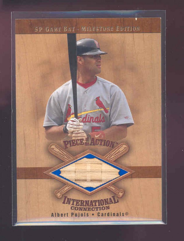 2001 SP Game Bat Milestone Piece of Action International #IAP Albert Pujols