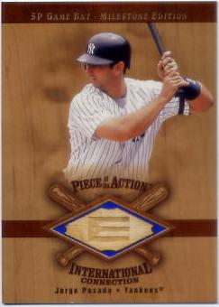 2001 SP Game Bat Milestone Piece of Action International #IJP Jorge Posada