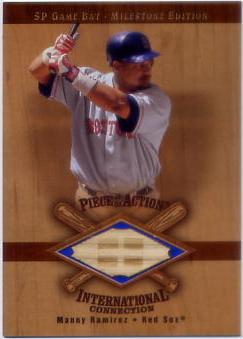 2001 SP Game Bat Milestone Piece of Action International #IMR Manny Ramirez Sox
