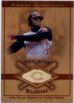 2001 SP Game Bat Milestone Piece of Action Milestone #KG Ken Griffey Jr.