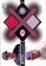 2001 SPx Winning Materials Jersey Duos #KGSS Ken Griffey Jr./Sammy Sosa