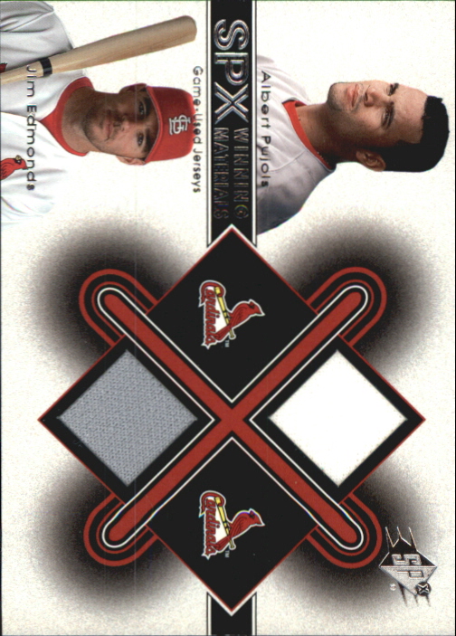 2001 SPx Winning Materials Update Duos #APJE Albert Pujols/Jim Edmonds