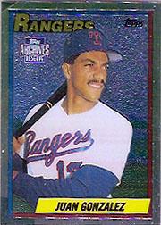 2001 Topps Archives Reserve Future Rookie Reprints #14 Juan Gonzalez 90