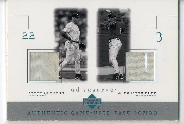 2001 UD Reserve Ball-Base Duos #BCR Roger Clemens/Alex Rodriguez
