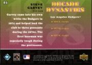 2001 Upper Deck Decade 1970's Dynasties #D5 Steve Garvey back image