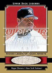 2001 Upper Deck Legends Legendary Game Jersey Autographs Gold #GSJRC Roger Clemens