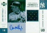 2001 Upper Deck Legends of NY Game Jersey Autograph #SYJDM Don Mattingly SP/72