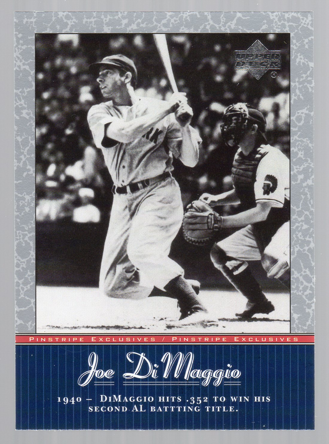 2001 Upper Deck Pinstripe Exclusives DiMaggio #JD18 Joe DiMaggio