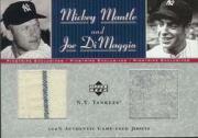 2001 Upper Deck Pinstripe Exclusives DiMaggio Memorabilia #CJ6 DiMag./Mantle Jsy/50