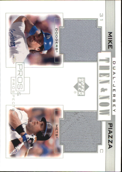 2001 Upper Deck Pros and Prospects Then and Now Game Jersey #TNMP Mike Piazza