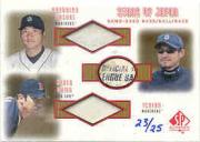 2001 SP Authentic Stars of Japan Game Ball-Base Trio Gold #BBBRS Kazuhiro Sasaki/Ichiro Suzuki/Hideo Nomo