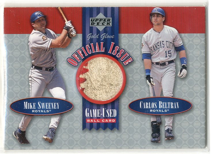 2001 Upper Deck Gold Glove Official Issue Game Ball #OISB Mike Sweeney/Carlos Beltran