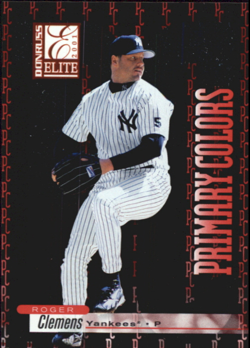 2001 Donruss Elite Primary Colors Red #PC20 Roger Clemens