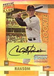 2002 Donruss Best of Fan Club Autographs #231 Cody Ransom/500