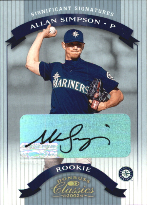 2002 Donruss Classics Significant Signatures #149 Allan Simpson ROO/500