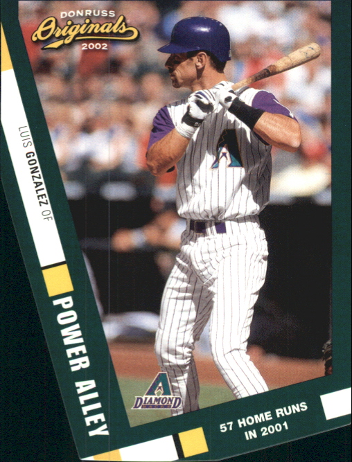 2002 Donruss Originals Power Alley Die Cuts #4 Luis Gonzalez