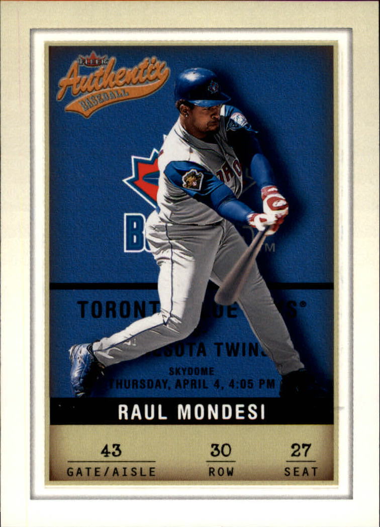 2002 Fleer Authentix #30 Raul Mondesi