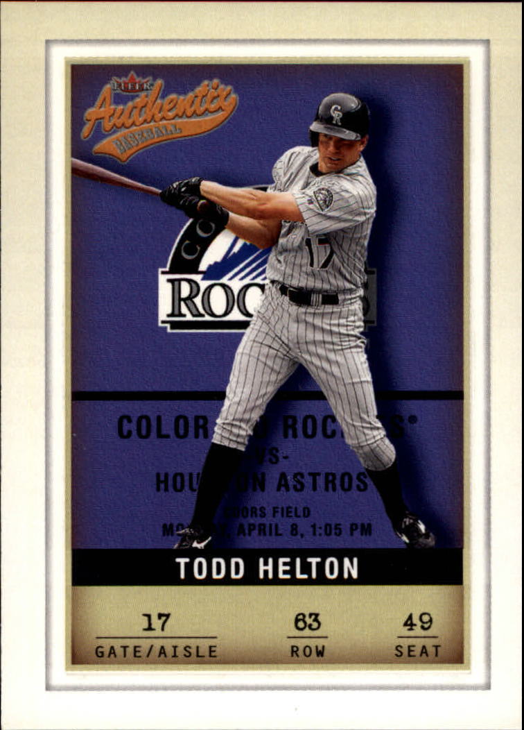 2002 Fleer Authentix #63 Todd Helton