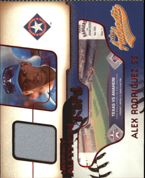 2002 Fleer Authentix Jersey AuthenTIX #JAAR Alex Rodriguez
