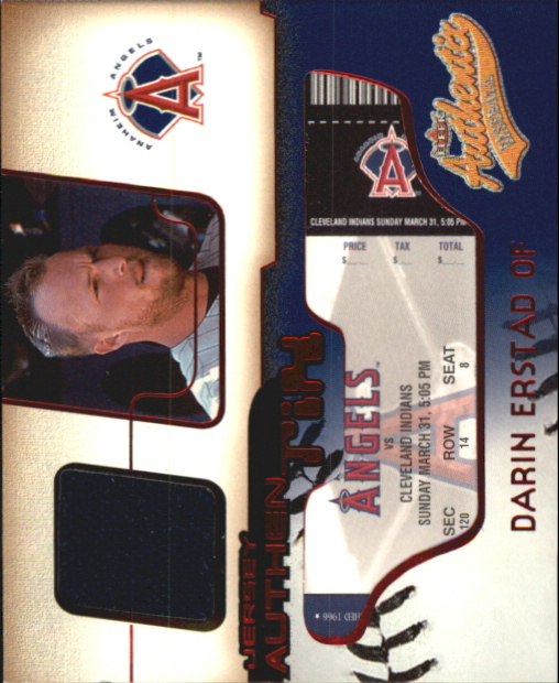2002 Fleer Authentix Jersey AuthenTIX #JADE Darin Erstad SP
