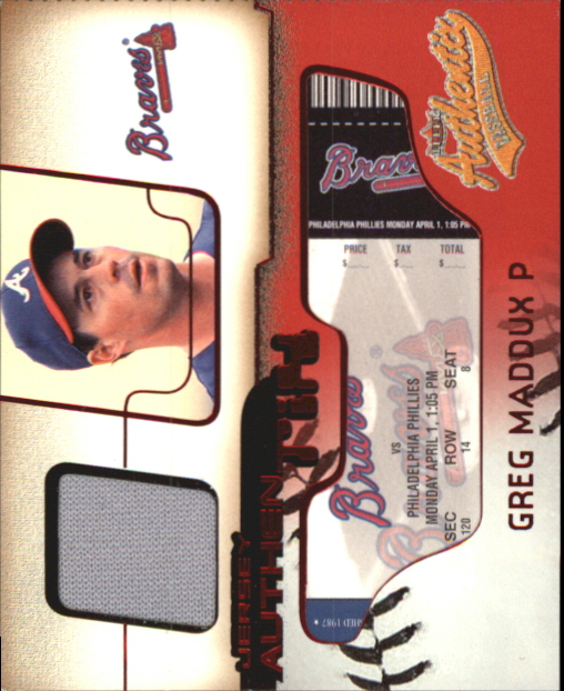 2002 Fleer Authentix Jersey AuthenTIX #JAGM Greg Maddux