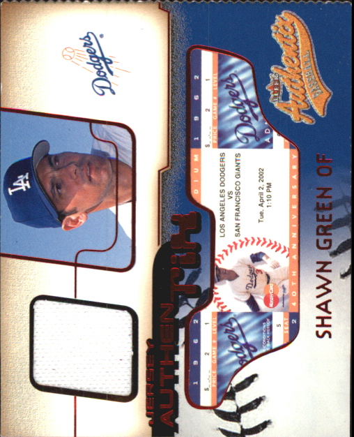 2002 Fleer Authentix Jersey AuthenTIX #JASG Shawn Green