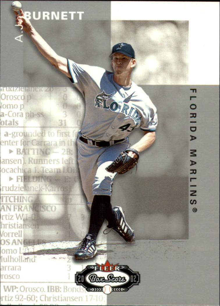 2002 Fleer Box Score #98 A.J. Burnett