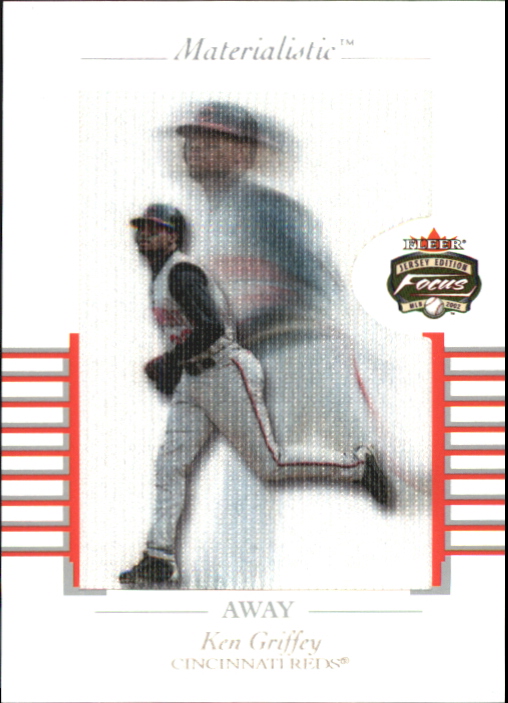 2002 Fleer Focus JE Materialistic Away #10 Ken Griffey Jr.