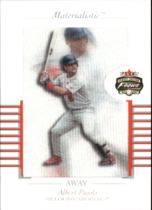 2002 Fleer Focus JE Materialistic Away #13 Albert Pujols