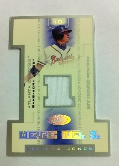 2002 Hot Prospects We're Number One Memorabilia #CJ Chipper Jones Jsy