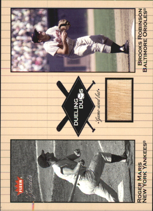 2002 Greats of the Game Dueling Duos Game Used Single #BR1 Brooks Robinson Bat/Roger Maris