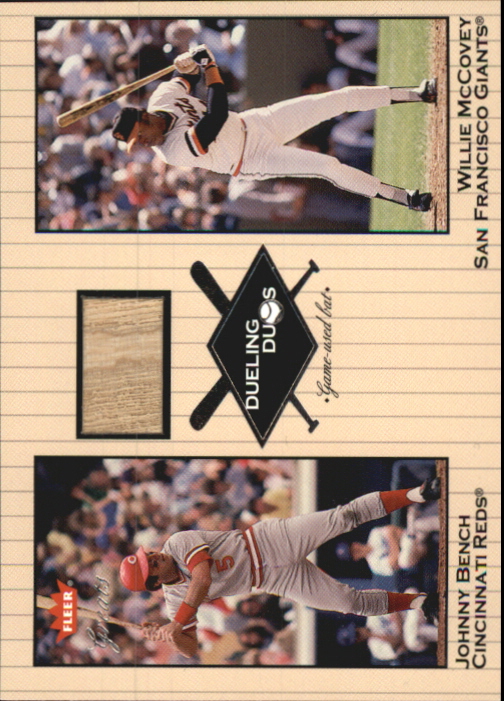 2002 Greats of the Game Dueling Duos Game Used Single #JB2 Willie McCovey/Johnny Bench Bat