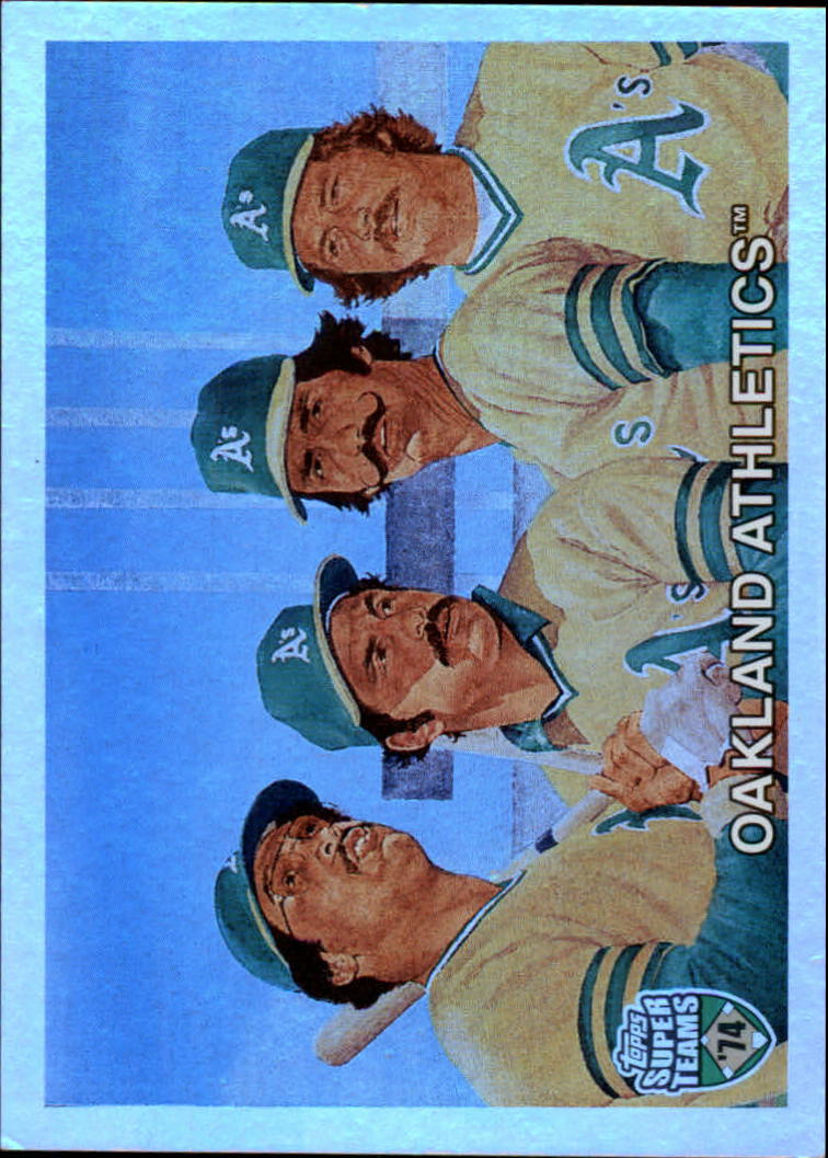 2002 Topps Super Teams Retrofractors #131 Hunter/Bando/Reggie/Fingers front image