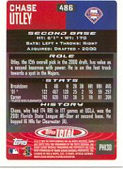 2002 Topps Total #486 Chase Utley back image