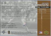 2002 UD Piece of History ERA Leaders Jersey #ELKB Kevin Brown back image