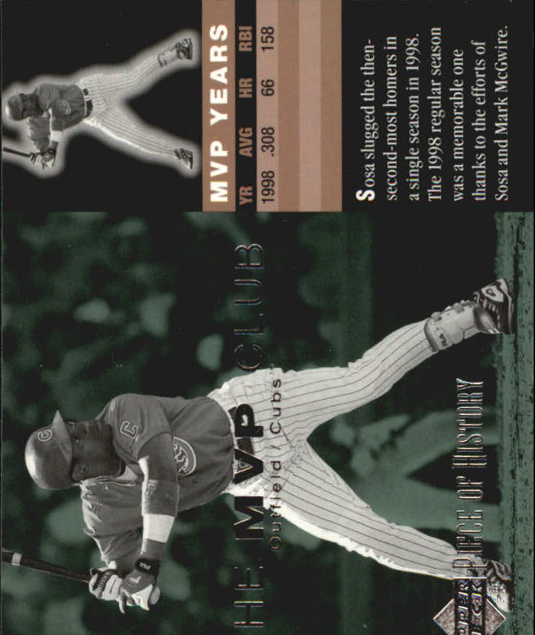 2002 UD Piece of History MVP Club #M2 Sammy Sosa