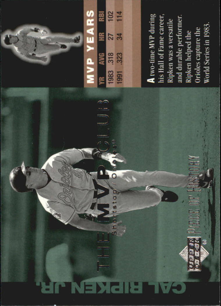 2002 UD Piece of History MVP Club #M3 Cal Ripken
