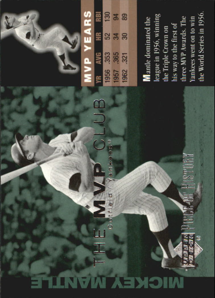 2002 UD Piece of History MVP Club #M7 Mickey Mantle