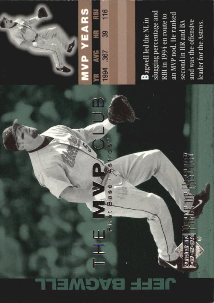 2002 UD Piece of History MVP Club #M11 Jeff Bagwell