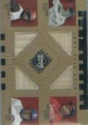 2002 Upper Deck Diamond Connection Bat Around Quads Gold #DMGS DiMaggio/Mac/Grif/Sosa