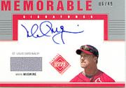 2002 Upper Deck Diamond Connection Memorable Signatures Bat #MMC Mark McGwire/49