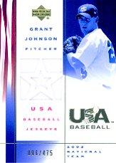 2002 USA Baseball National Team Jerseys #GJ Grant Johnson