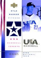 2002 USA Baseball National Team Jerseys #KB Kyle Bakker