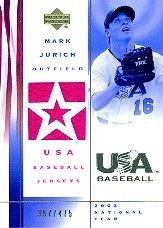 2002 USA Baseball National Team Jerseys #MJ Mark Jurich