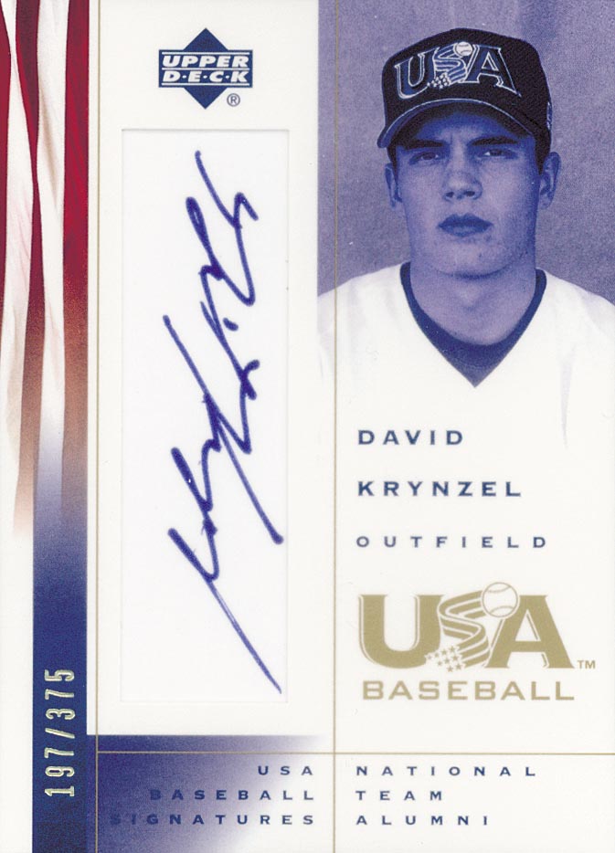 2002 USA Baseball National Team Signatures #DK David Krynzel